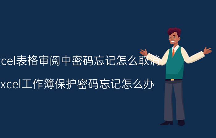 excel表格审阅中密码忘记怎么取消 excel工作簿保护密码忘记怎么办？